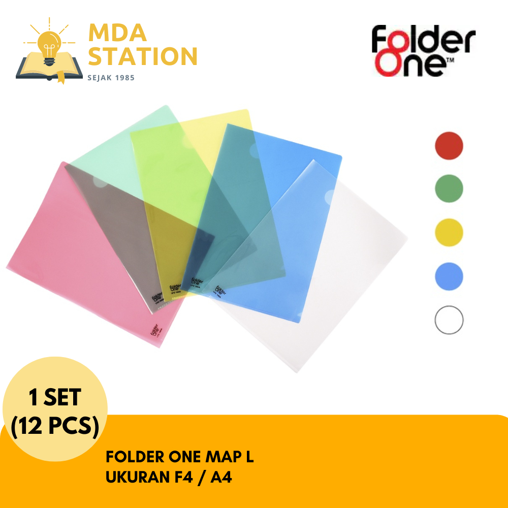 

FOLDER ONE MAP L Bening (L Folder) A4 /F4 (1 SET ISI 12 PCS) | MDA STATION