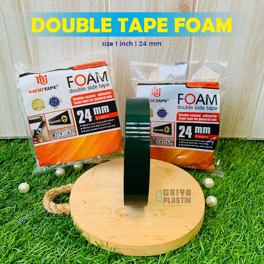 

NACHI DOUBLE TAPE SPON 24mm (1 inch) - DOUBLE TAPE FOAM - isolasi selotip lakban