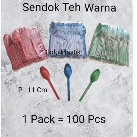 Sendok Teh warna / Sendok Pop ice warna / Sendok Plastik warna warni