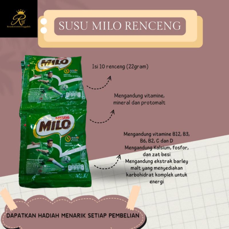 

[Per Renceng] Milo Activ-Go 22g Renceng / Susu Milo Murah / Susu milo renceng