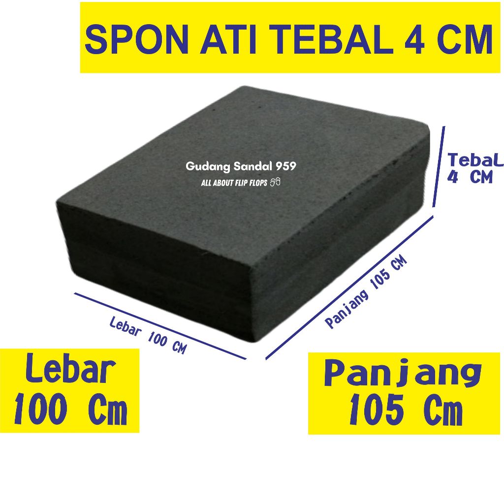 SPON ATI / BUSA ATI / SPON EVA TEBAL 4 CM WARNA HITAM UKURAN 105 CM X 100 CM