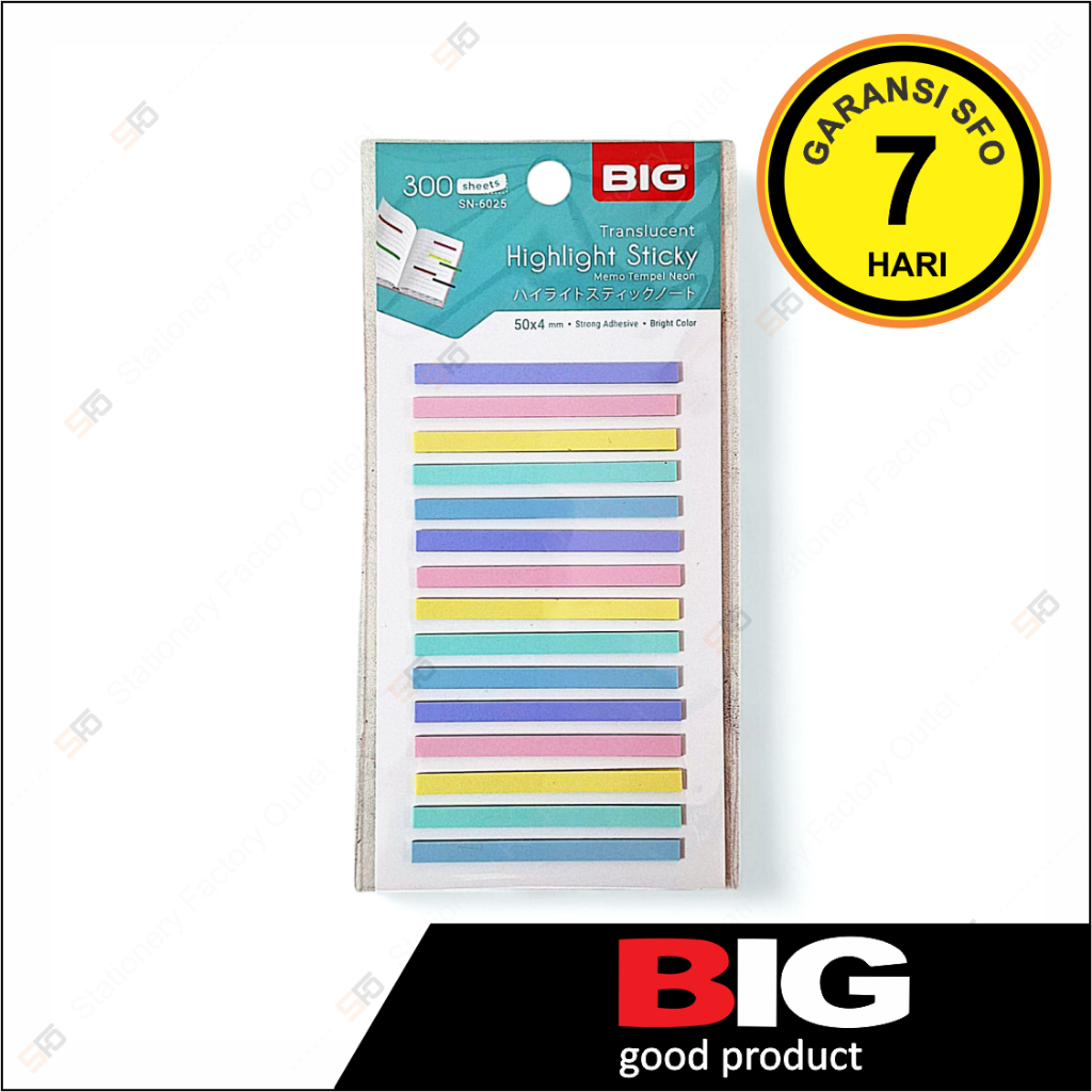 

Highlighter Strips Pastel Big 50 mm - Sticky Note Lidi 6025