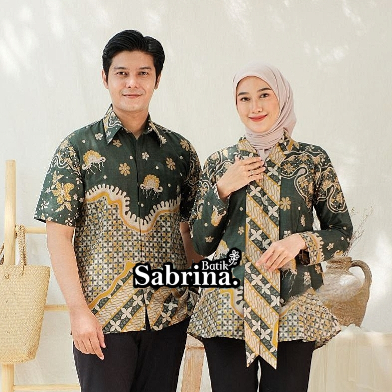 Batik Couple Modern Atasan Blouse Batik Kerja Kantor Wanita Batik Sabrina