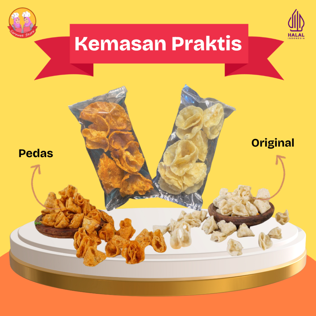 

Kemasan Praktis Keripik Jetrek Cerewet Viral Original/Pedas daun jeruk/Snack Camilan Kriuk Gurih Re