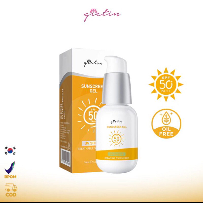 Gietin Light Sunscreen Gel UV Shield Breathable Sunscreen SPF50 PA++ Sunblock UVA UVB Sun Protection
