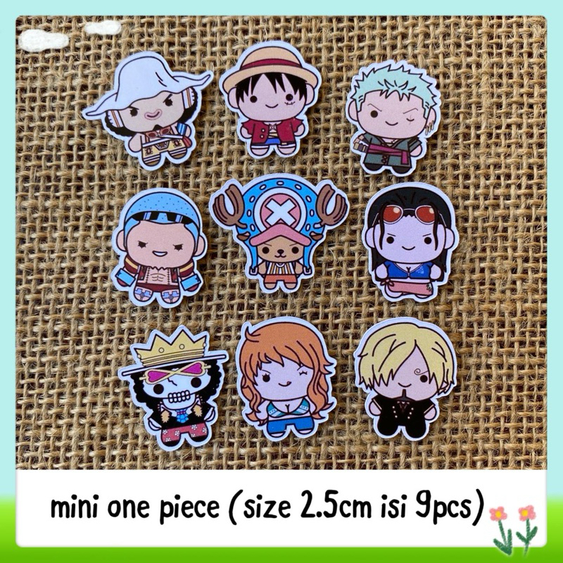 

9pcs sticker tempelan glossy anime mini one piece