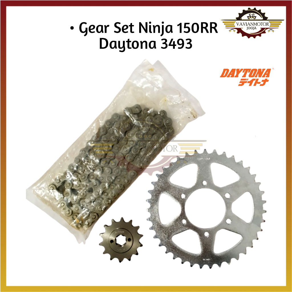 Gir Gear Set Gearset SSS Ninja 150RR Gir Gear Set Gear Set Ninja 150RR Merk Daytona 3493 Original