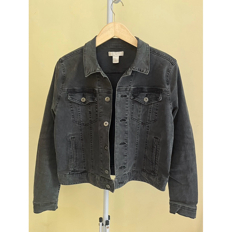 Jacket Jeans Crop H&M black wash Thrift / jaket denim jeans crop HnM Second