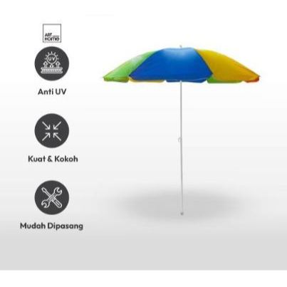 Soleil 1.8 Mtr Payung Taman besar Rainbow