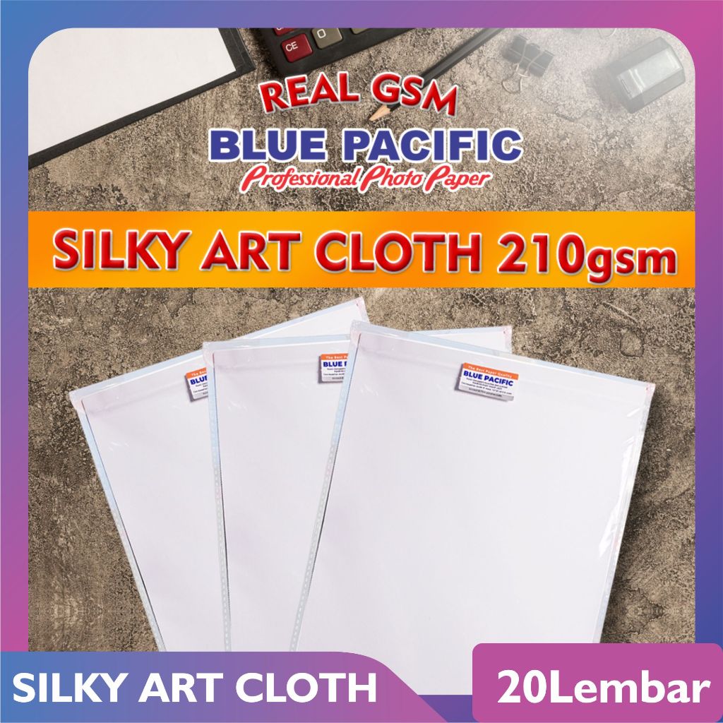 

Blue Pacific Glossy Paper Silky Art Cloth 210 gsm Permukaan Tektur Kanvas