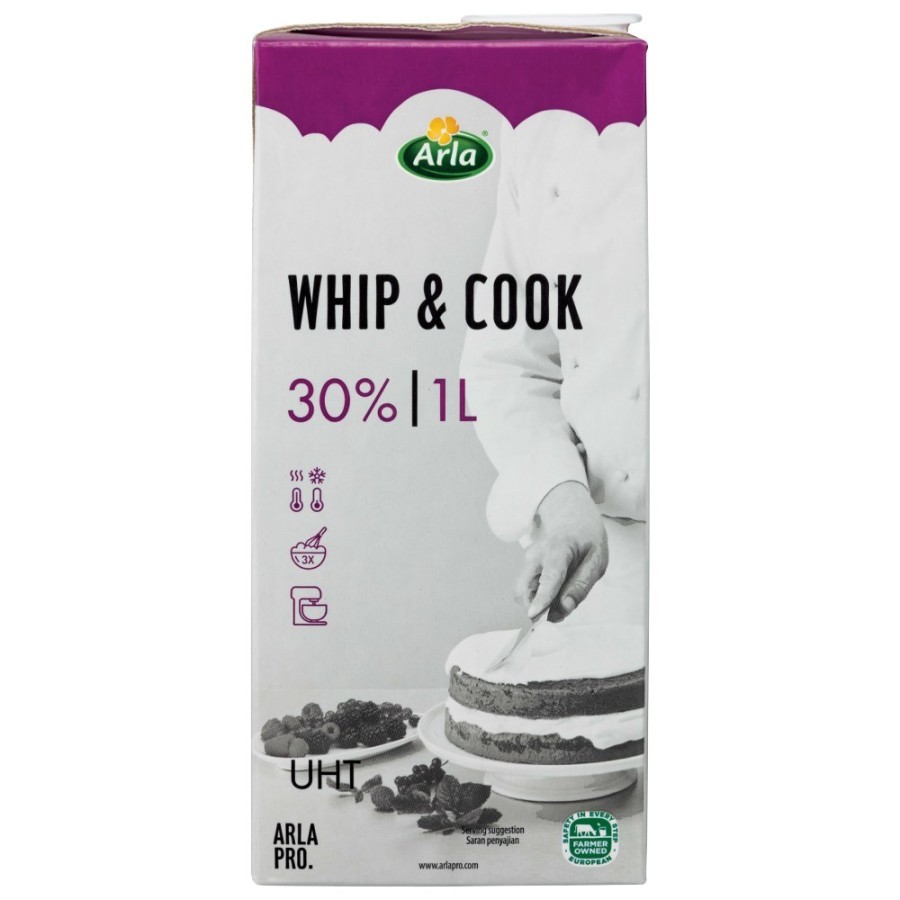

Arla Whip & Cook 1 Lt Dus isi 10 Lt whipping cream krim masak kental dairy cream