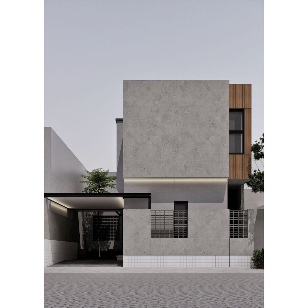 Design denah dan tampak depan 3 dimensi. design real nyata