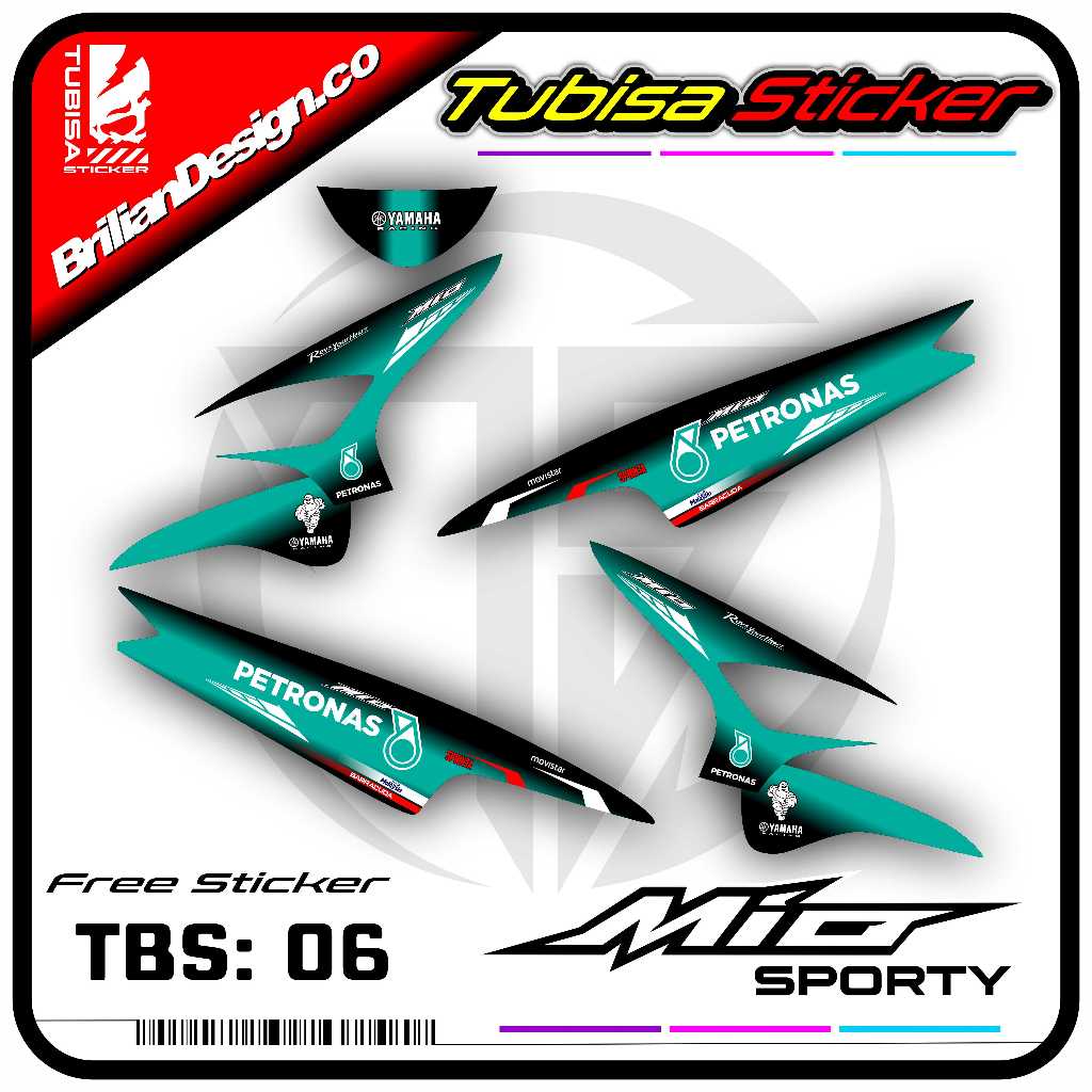 Sticker Striping Mio Sporty/Lama - Stiker Striping Variasi Motor Mio Sporty/Lama Motif Petronas. TBS