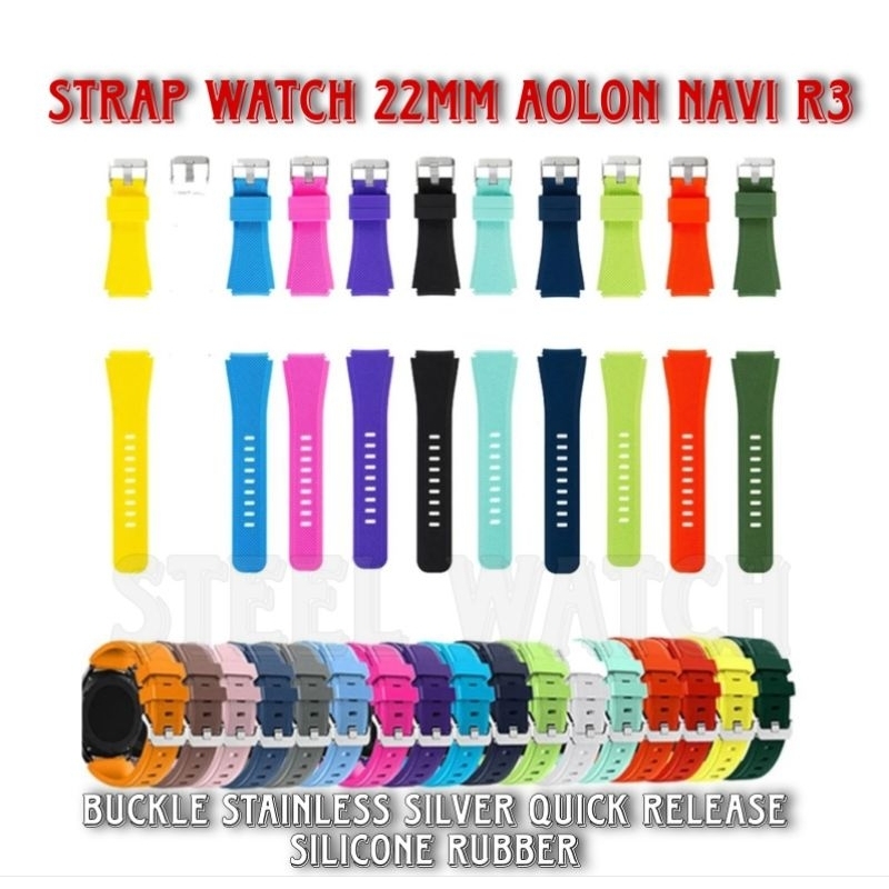 SG Tali Jam Smartwatch 22mm Aolon Navi R3 Strap Quick release Silicone Rubber