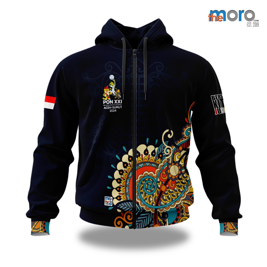 the moro - Jaket Sweater Hoodie Pria/Wanita PON XXI ACEH SUMUT 2024 ART 03 | Printing Sublime