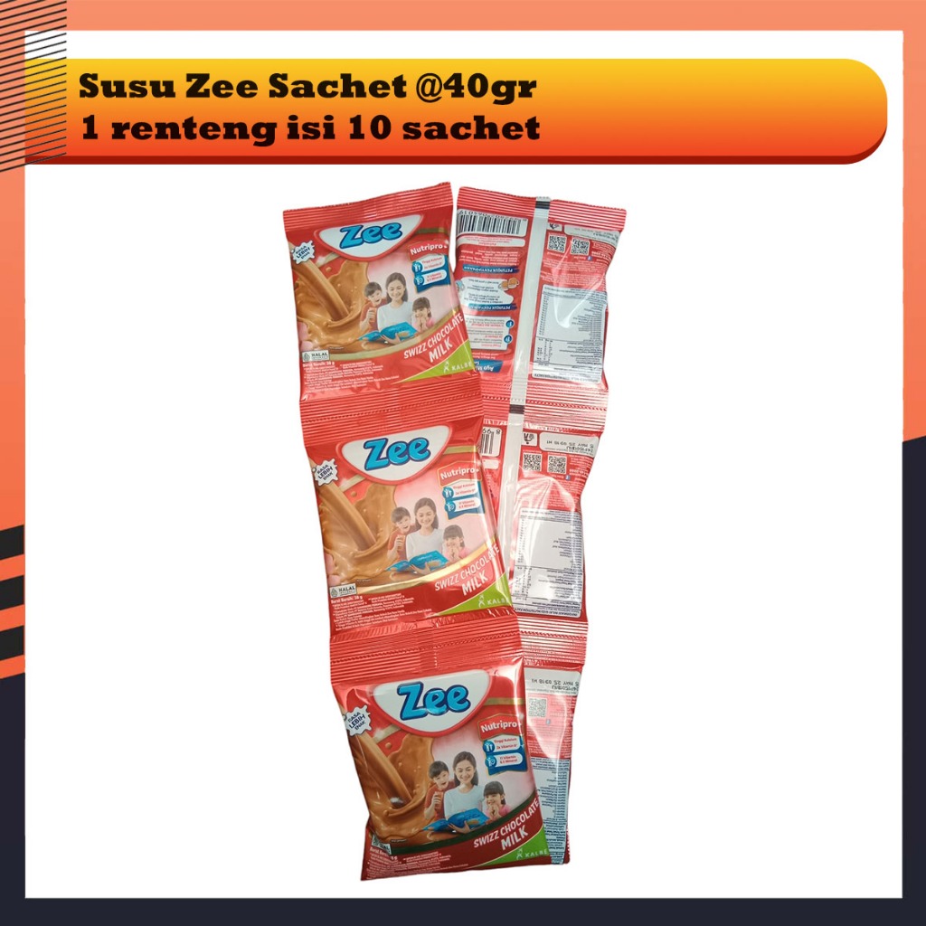 

Susu Zee Susu Anak Tinggi Kalsium Sachet @40gr 1 Renteng Isi 10 Sachet