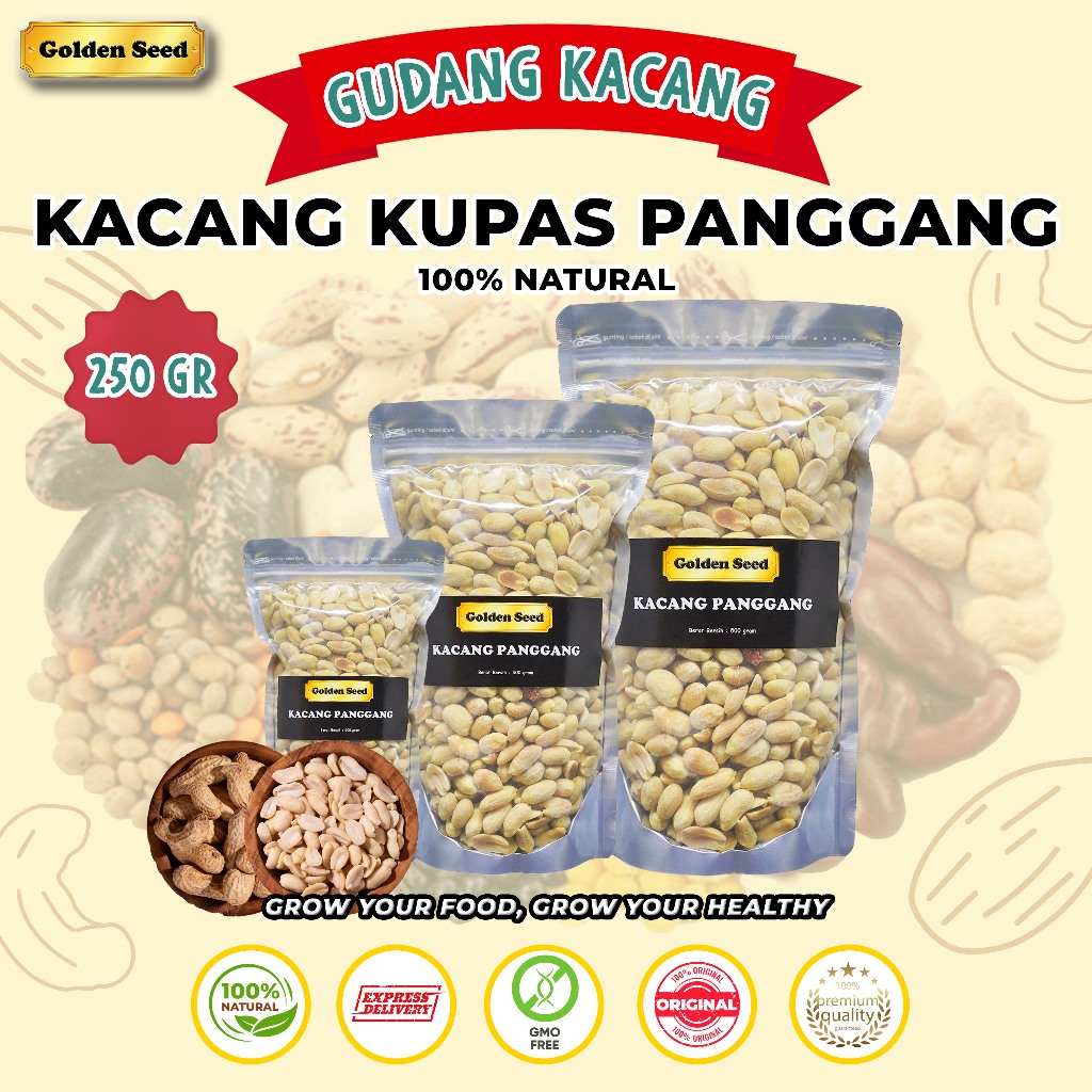 

KACANG KUPAS PANGGANG 250 GRAM PREMIUM - ROASTED PEANUT 250 GR