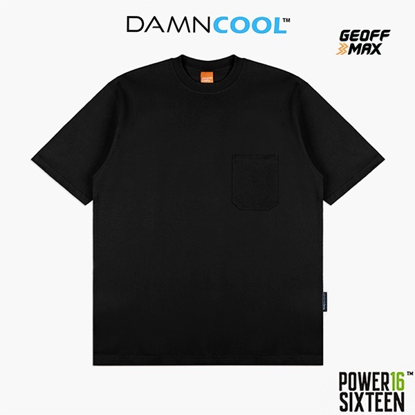 Geoff Max - Heavyweight 16s (Power16) - Pure DamnCool SS 16 Black Baju Pocket Kaos Pria Wanita Tshir