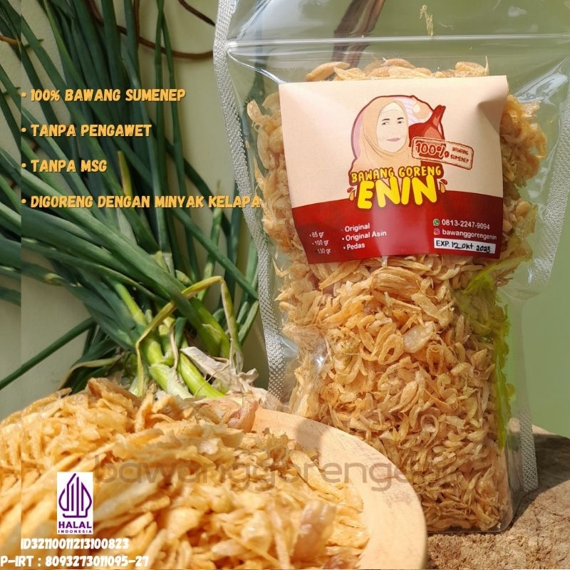 

Bawang Goreng Enin Bawang Goreng Sumenep Premium Rasa Original 100gr Pouch
