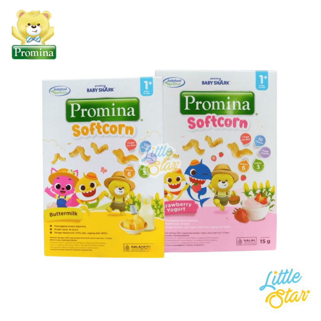 Promina Baby Soft Corn Buttermilk Strawberry Yogurt 15Gr Crunchies Puff Snack Jagung Balita Usia 1+