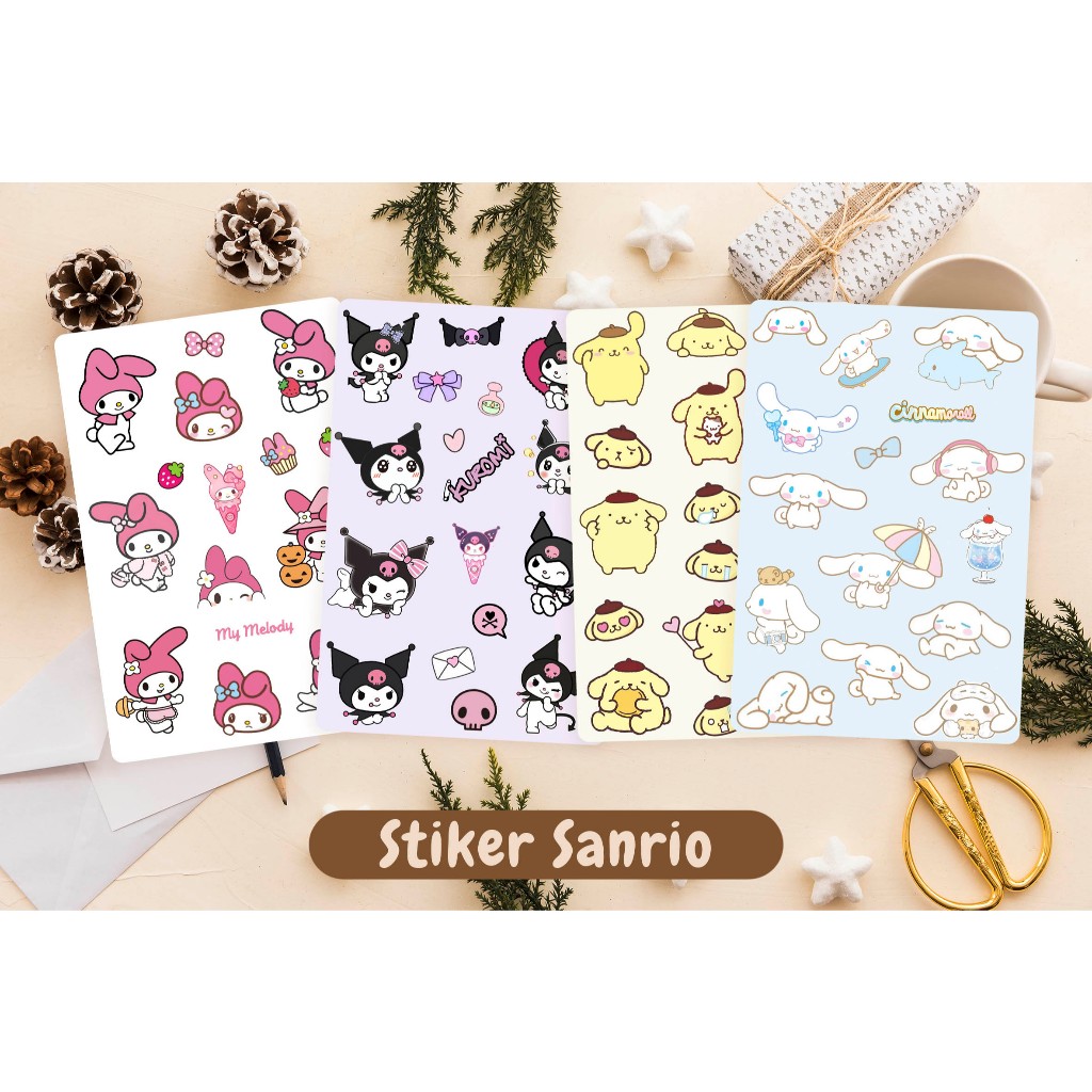 

Sticker Lucu Karakter Sanrio Pomponpurin Cinamoroll Kuromi Hello Kitty My Melody Pochacco