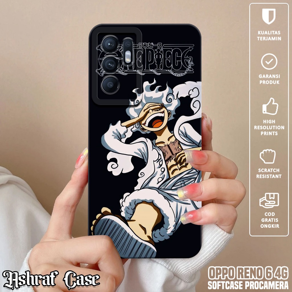 Case Oppo Reno 6 4G - Casing Hp Oppo Reno 6 4G Motif Lufy Gear 5 - Silikon Hp Oppo Reno 6 4G - Softc
