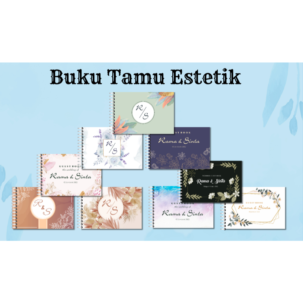 

Buku Tamu Guest Book Tema Floral Custom Nama Penikahan Khitanan Soft Cover Bahan Tebal