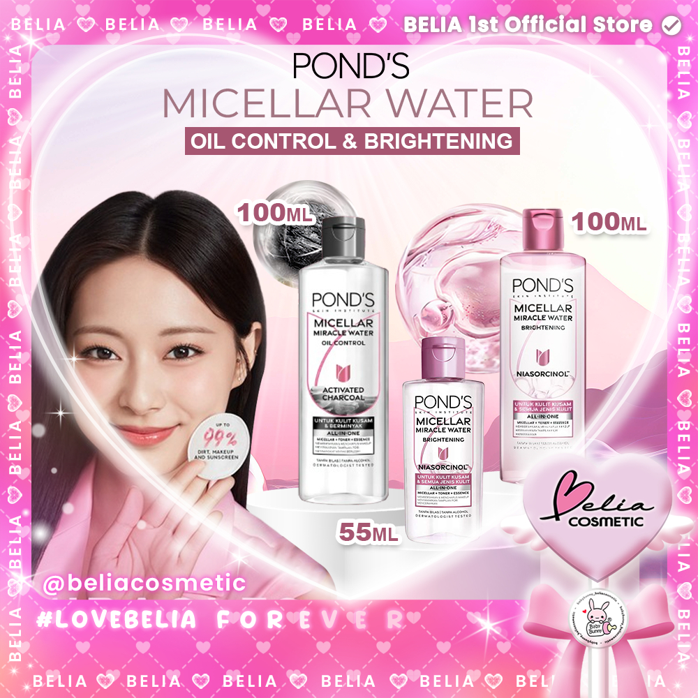 ❤ BELIA ❤ POND'S Vitamin Micellar Water Brightening Rose Niacinamide dan Vit C | D-Toxx Charcoal 100