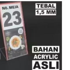 

ACRYLIC NOMER MEJA AKRILIK ASLI MENU BROSUR DISPLAY HOLDER