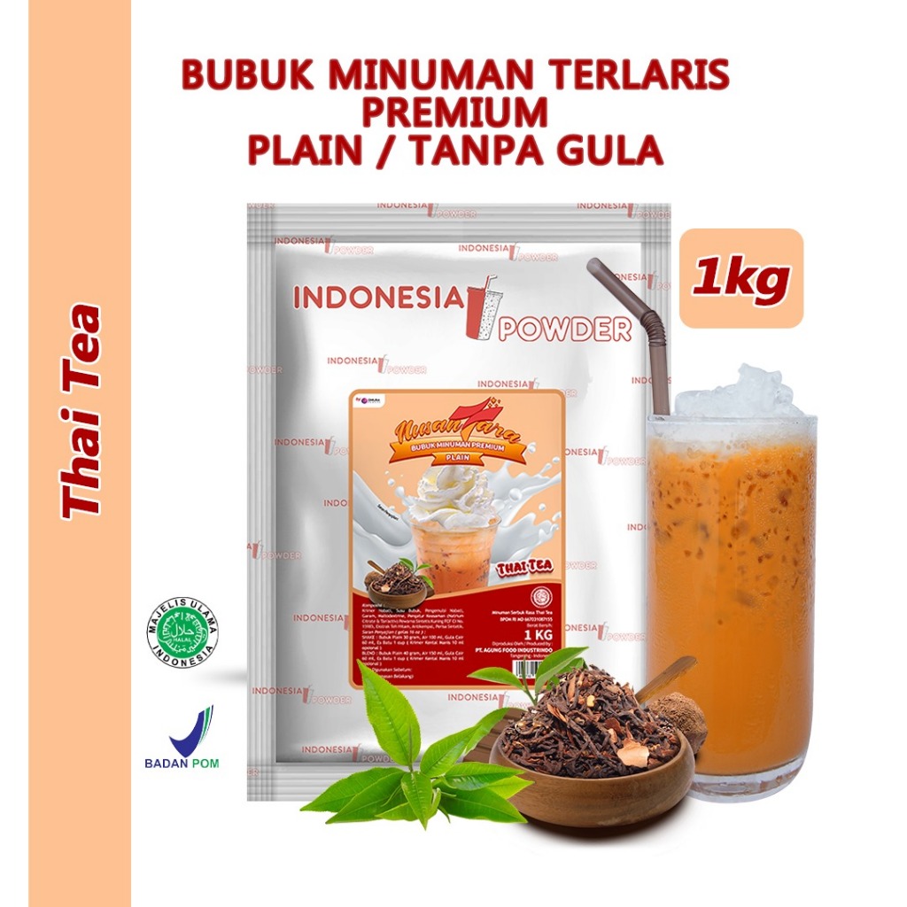 

NUSANTARA Bubuk Minuman Premium Plain Tanpa Gula Horeca Rasa Thai Tea 1 Kg Omura Powder