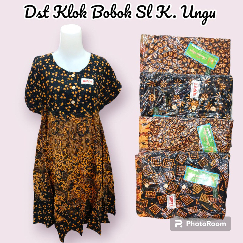 KENCANA UNGU DASTER KLOK PAYUNG LABEL HIJAU | DASTER BATIK