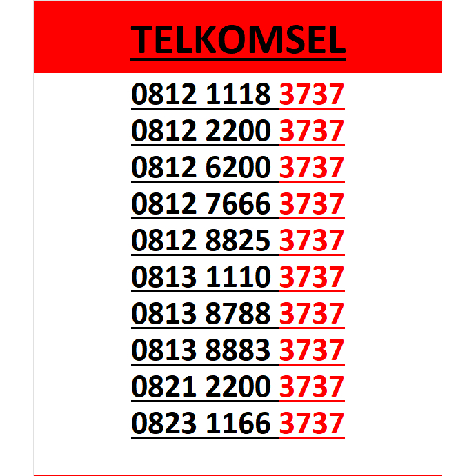 nomor cantik telkomsel simpati seri abab 3737 murah lengkap wn84 500