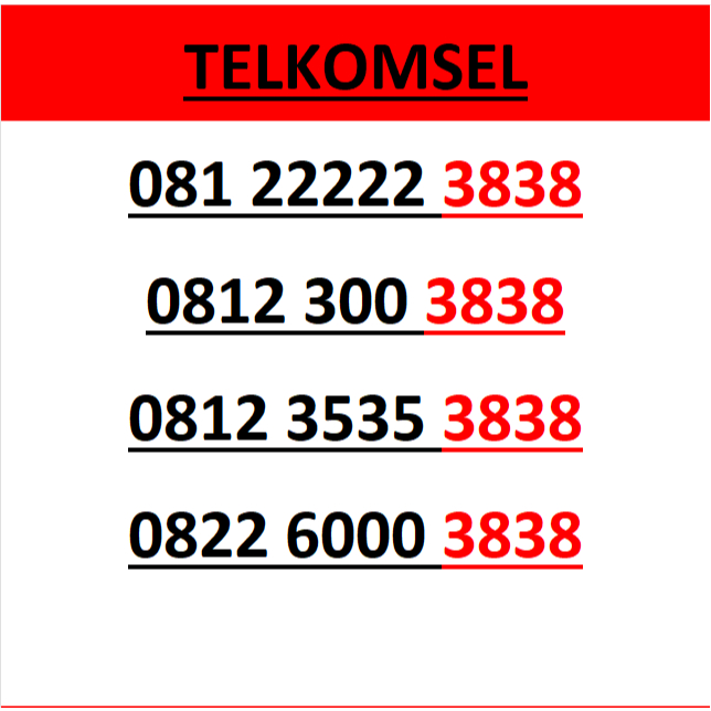 nomor cantik telkomsel simpati seri abab 3838 murah lengkap wn84 4000