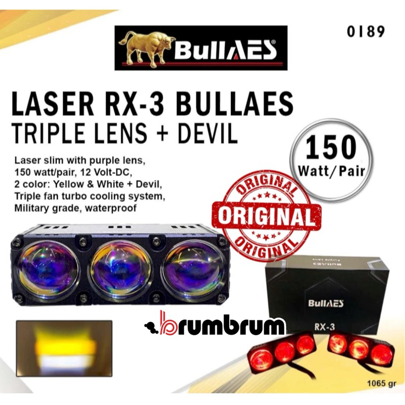 LAMPU SOROT RX3 MINI LASER LED BULLAES ORIGINAL