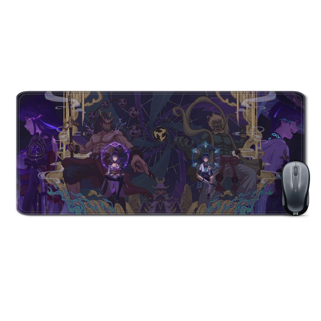 Deskmat mousepad extendedRAIDEN SHOGUN XSCARAMOUCHE-GENSHIN IMPACTmaterial Rubber