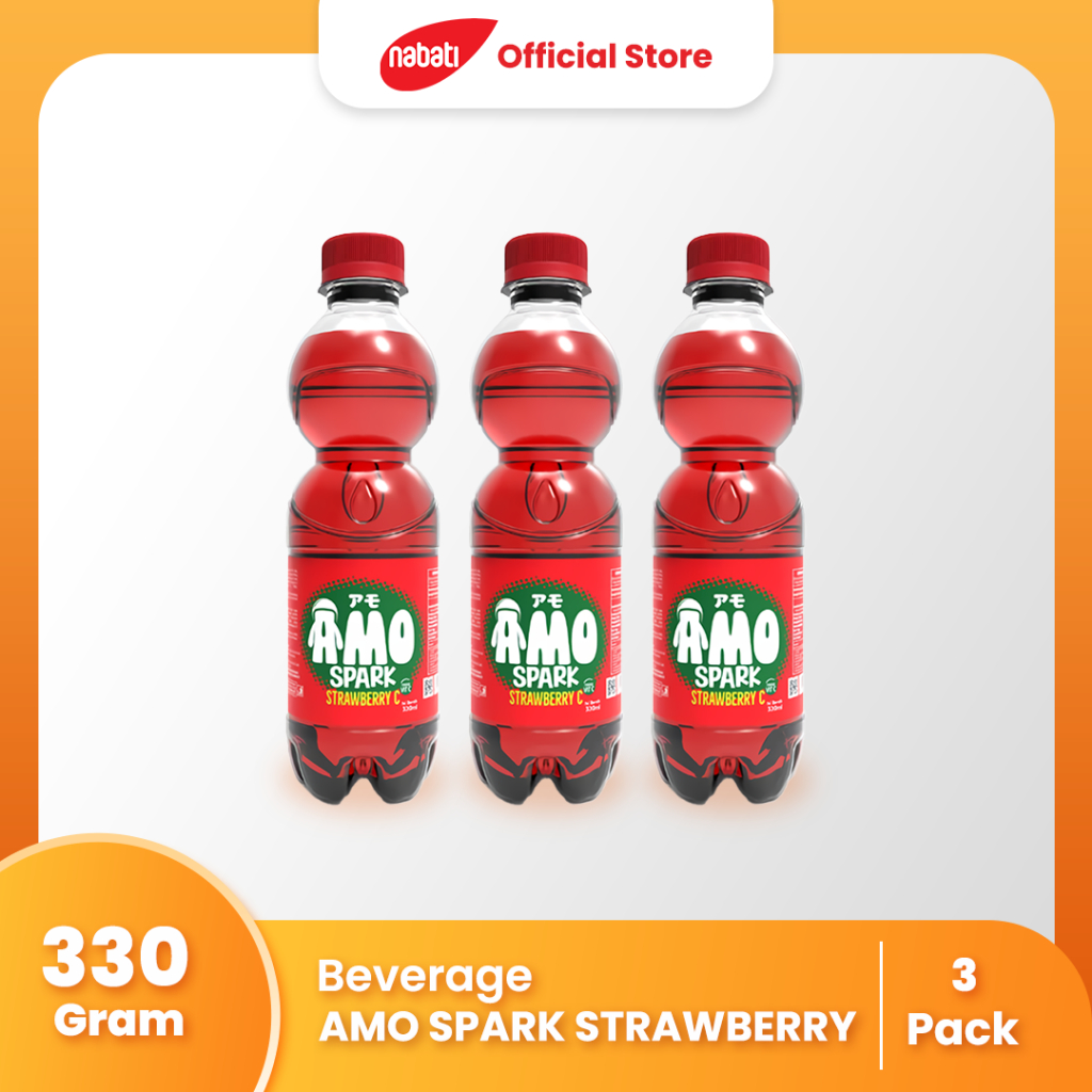 

[Bundle Pack Isi 3] AMO Minuman Berkarbonasi Rasa Spark Strawberry 330ml