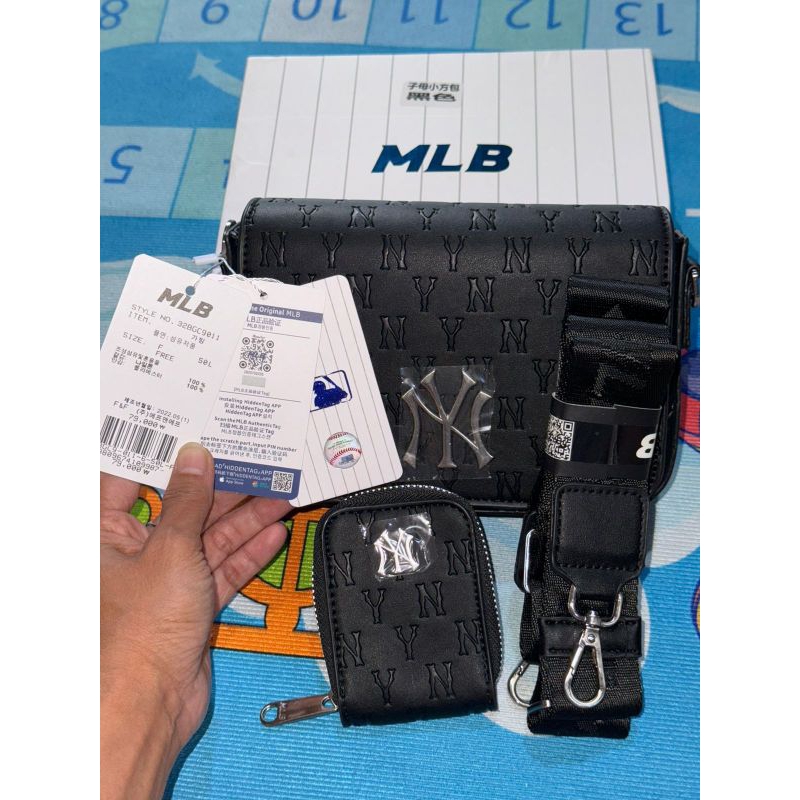 Tas MLB wanita original new warna hitam tali tebal riya