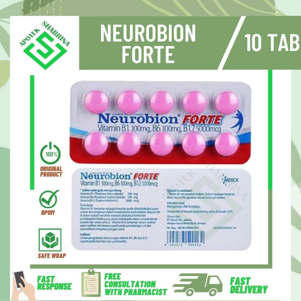 Neurobion Forte NEUROBION MERAH NEUROBION PUTIH Vitamin SYARAF VITAMIN NYERI  / (Isi 1 Blister/10 Ta