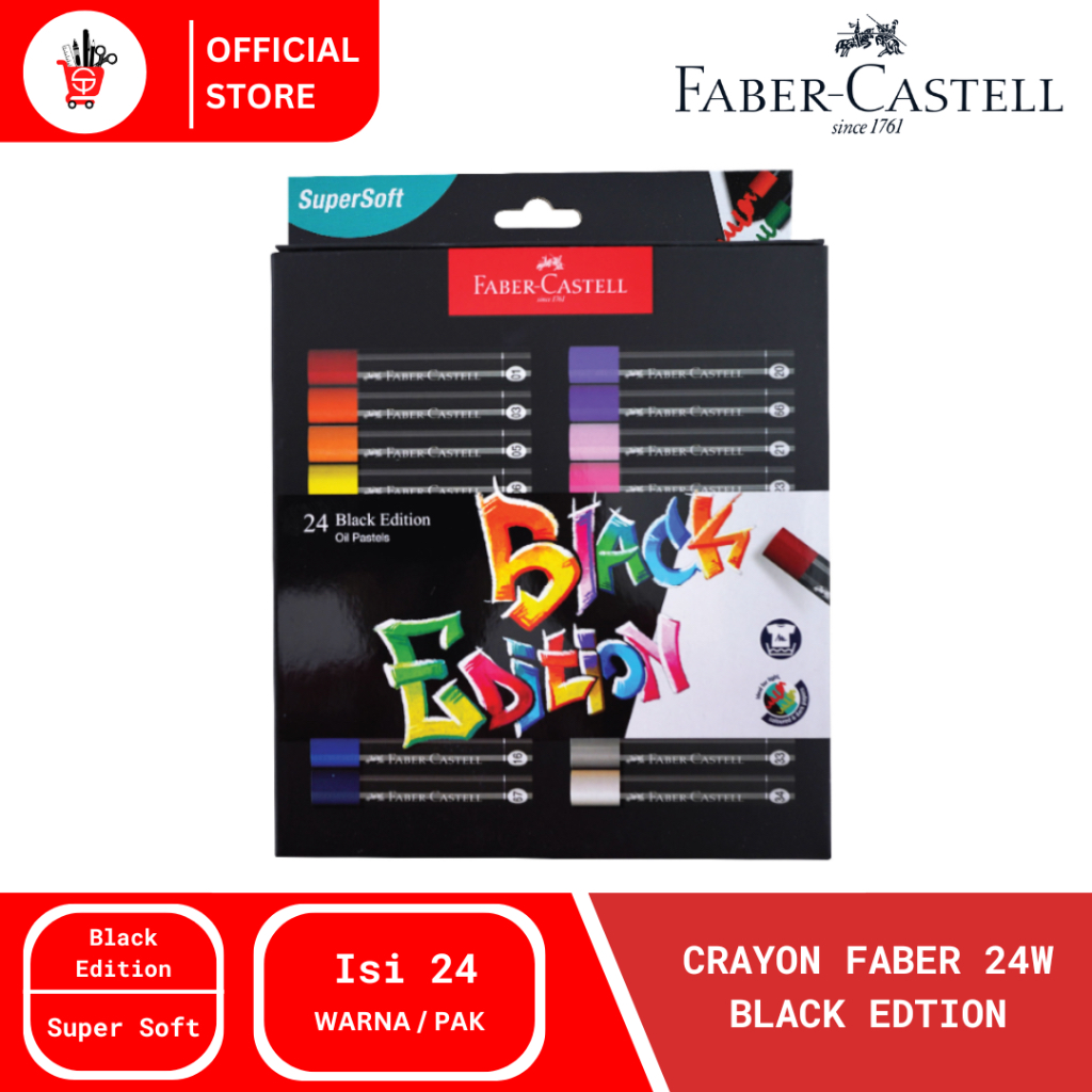 

Oil Pastel | Krayon | Crayon Faber-Castell 24 Warna Black Edition