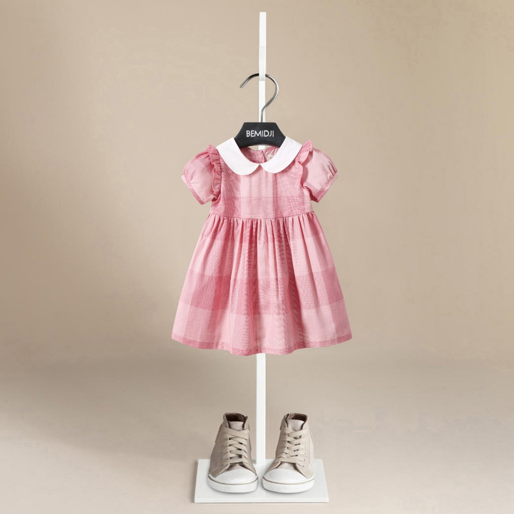 KIDDOS DRESS KOTAK PINK