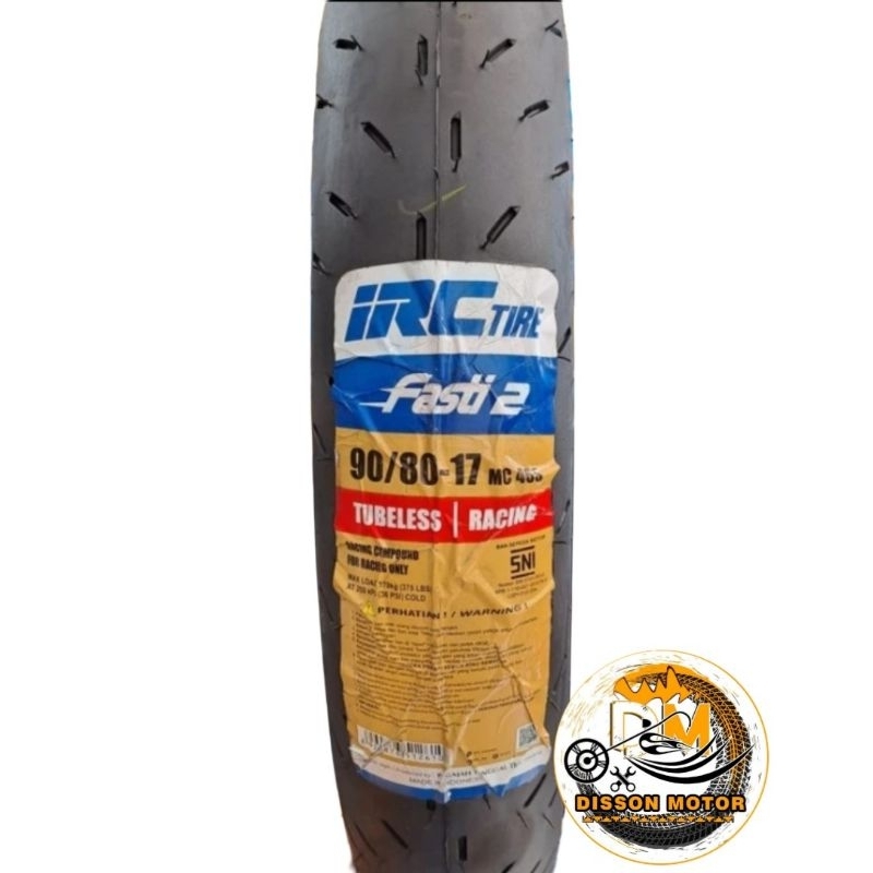 IRC Fasti 2 90/80-17 Ban Soft Compound Bonus Pentil Ban Balap