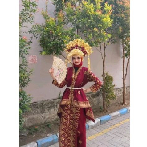 Setelan batik motif songket