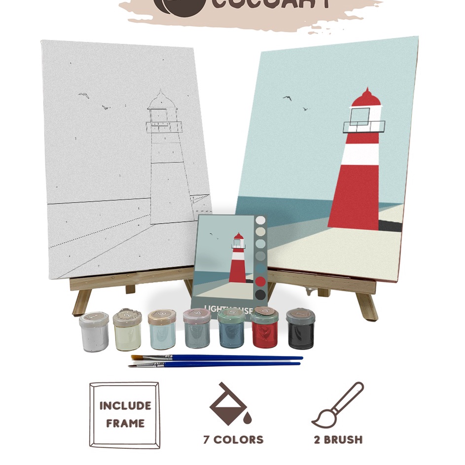 

PANAS Paint By Number Kit Lighthouse Cocoartid I Kanvas 3 x 2