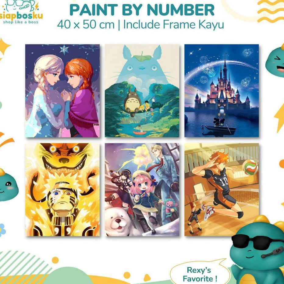 

LARISSS ABIEZZZ PAINT BY NUMBER 4x5 CM AESTHETIC KARAKTER KANVAS PAINTING KIT WITH FRAME SIAP LUKIS