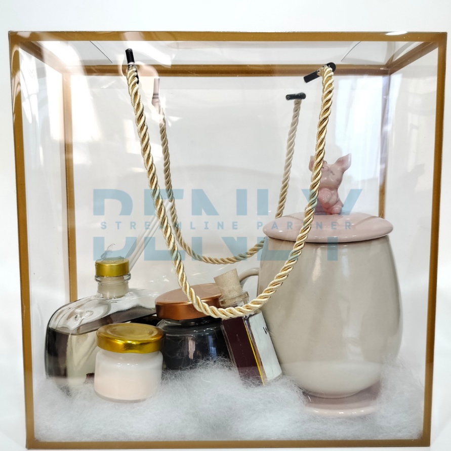 

PANAS MIN ORDER 5 PCS PREMIUM Box mika tas kotak transparant multipurpose box cookies mooncake mika nastar dengan tali