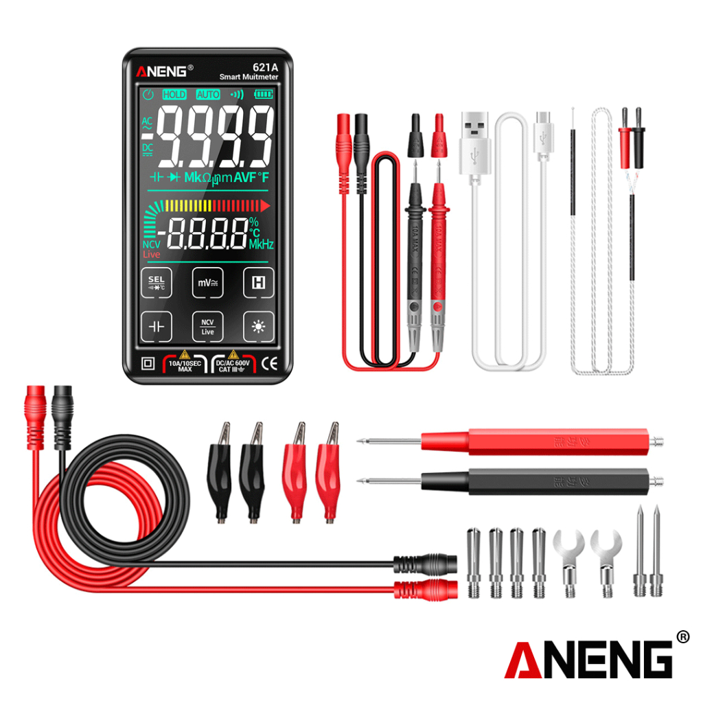 (Paket A) Aneng 621A Pro Multimeter Digital Smart Touch Screen Watch mA Current Ori