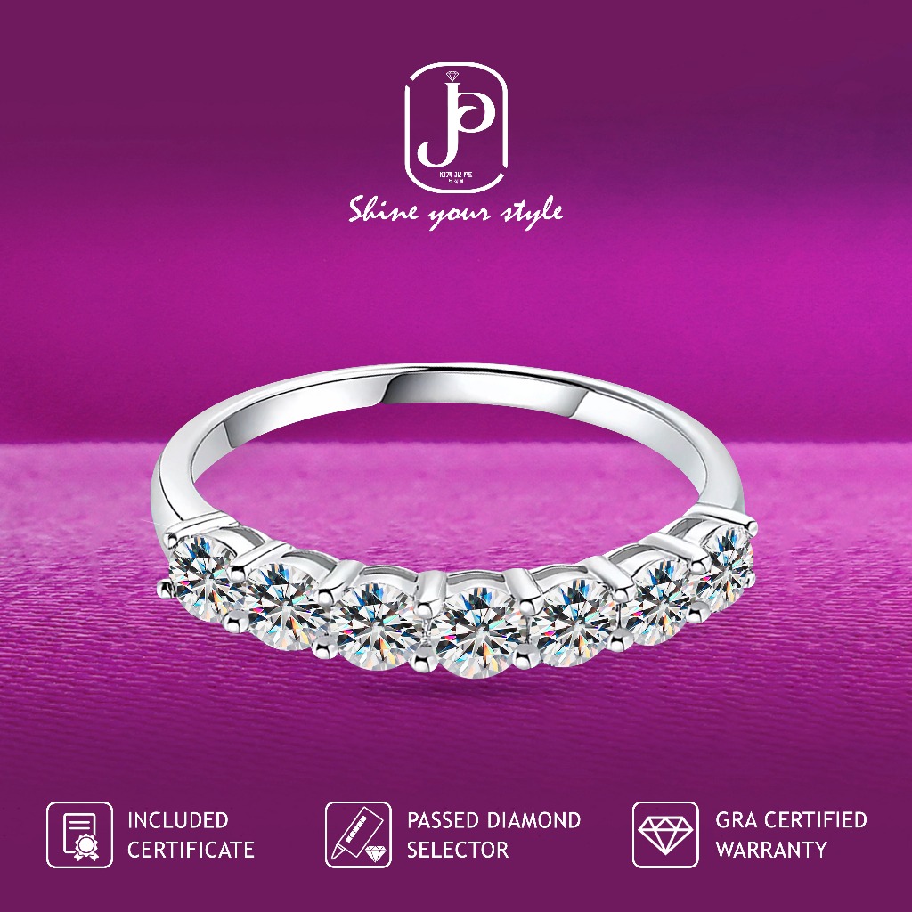 Kimjupe Cincin Wanita Moissanite Premium Diamond Lilly Silver 925 Gold Plated ORI Certificate Cnm38