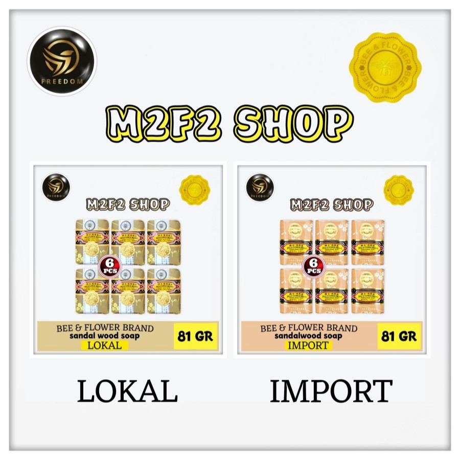 Bee & Flower Brand Sandalwood Soap Bar | Sabun Mandi Bunga & Tawon Aroma Kayu Cendana Batang - 81 gr