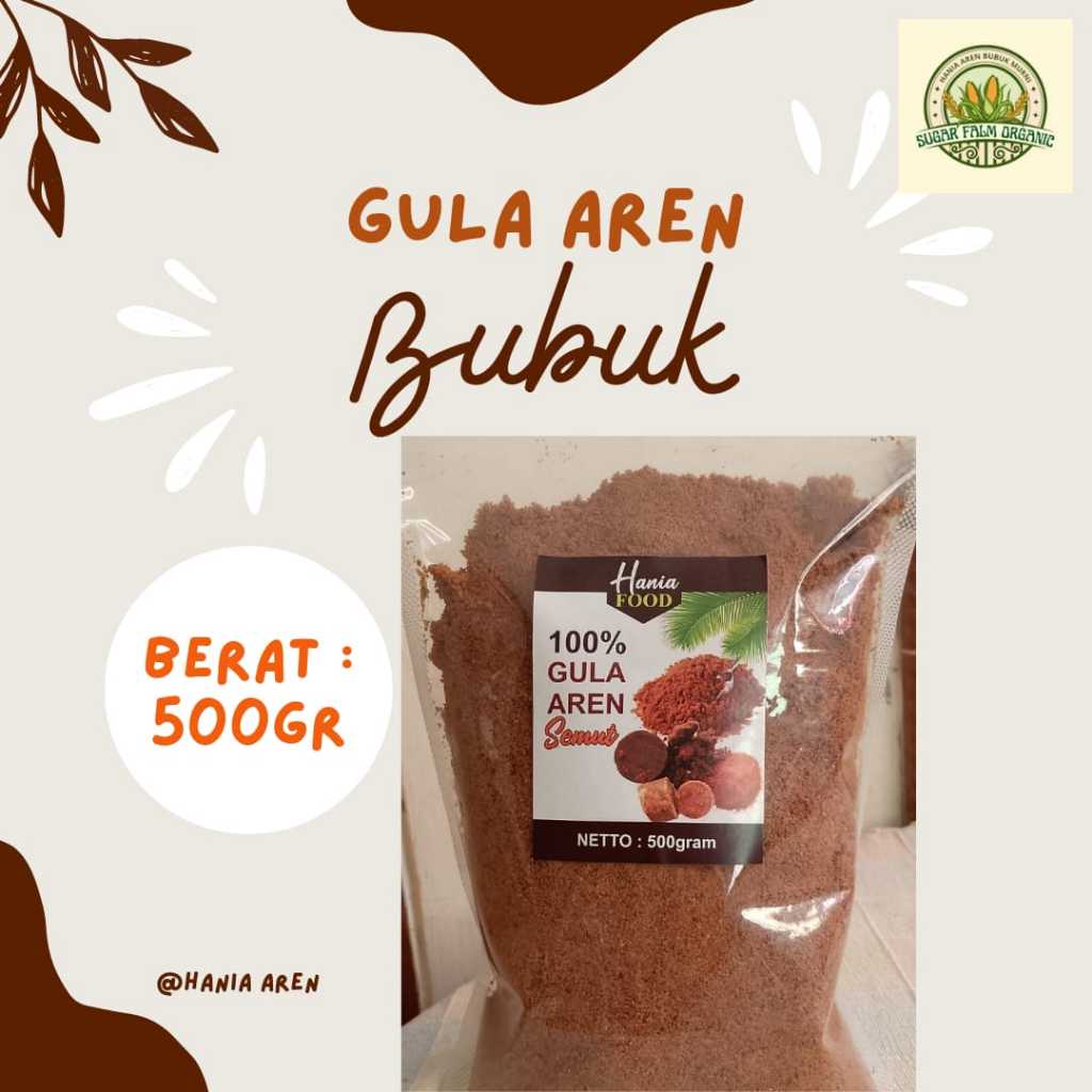 

500 Gram GULA AREN BUBUK ORGANIK GULA SEMUT PALM SUGAR KUALITAS MURNI ASLI