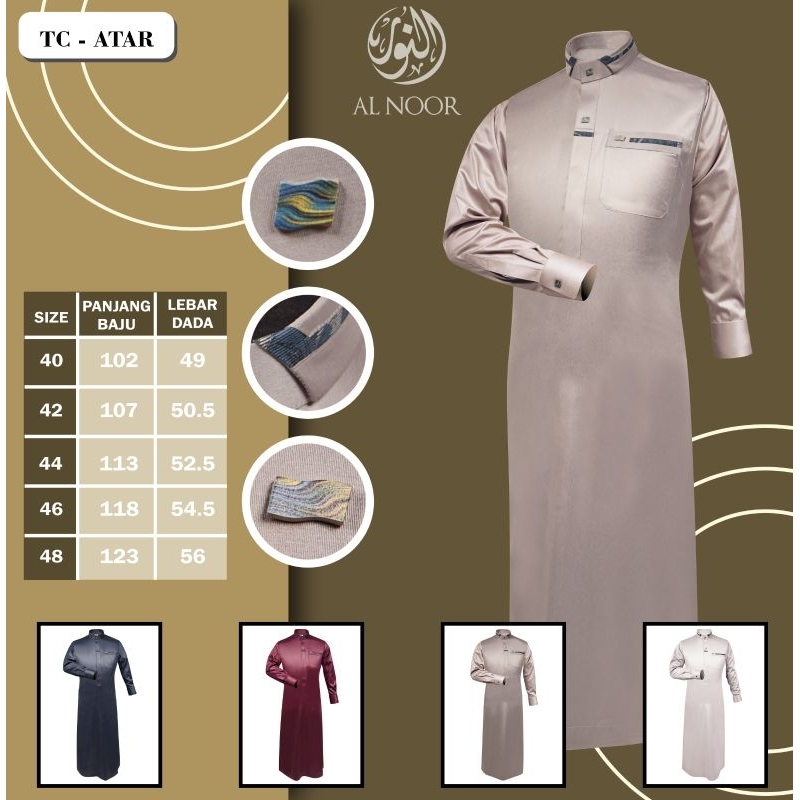 Jubah Remaja Model Atar AlNoor – Lengan Panjang Manset – Fashion Muslim Remaja – COD